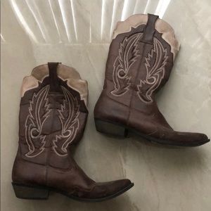 Western style boots faux leather